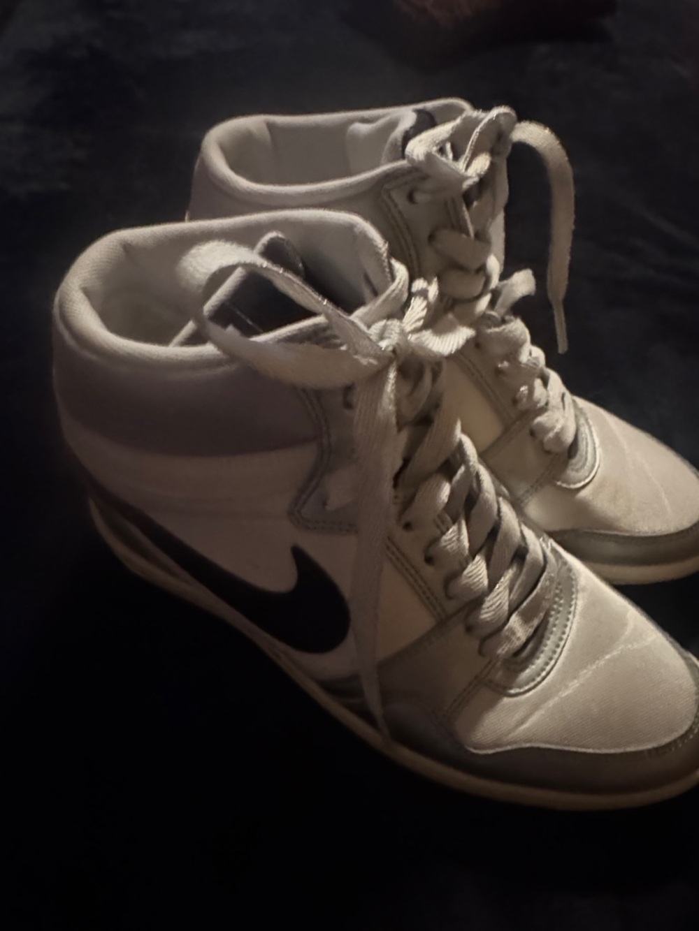 Nike Women's White and Black High-Top Sneakers